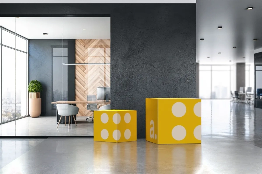 Cube-shaped textile frame